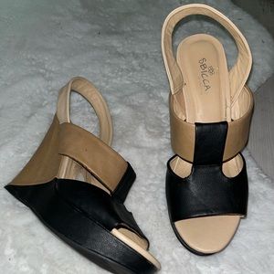 Black and Tan platform heels